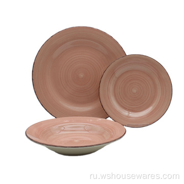 Окрашенная вручную посуда Home 18 ШТ. Керамический набор керамики